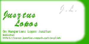 jusztus lopos business card